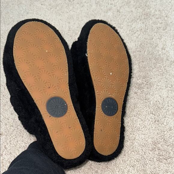 UGG Black Fluff Yeah Faux Fur Slingback Slide Sandals Women's 8 - Picture 5 of 6